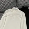 Женская футболка, дизайнерская, осенне-зимняя, новая, универсальная, простая, модная, с металлическим треугольным логотипом, топ на молнии с высоким воротником, 1F8O