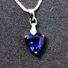 Anhänger Halsketten Mode Dreieck Blaue Stein Halskette Mit Kette Silber Schmuck Die Royal Corundum Frauen Geschenke