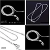 Chaînes 925 Sterling Sier Smooth Snake Chain Collier Homard Fermoirs Bijoux Taille 1mm 16inch --- 24inch Prêt à expédier Drop Livraison Nec Ot4Ky