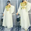 Этническая одежда Зеленые кафтаны Платье Фараша Абая в Дубае Марокко очень нарядное и модное