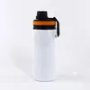 Sublimación Botellas de agua de aluminio Vasos reutilizables Tazas Coche al aire libre Viaje Espacio Olla Mango portátil Aluminio Deportes Hervidor Personalizar logotipo LG10