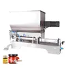 Big Hopper Paste Filling Machine Horisontell tjock pasta Fyll hög viskositet Hot Dip Pot Chili Sauce Packing Machine med mixer