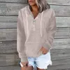 Gym Clothing Womens Sweaters Zipper Front Half Buttons Sweatshirts Cropped Hoodies Fleece Zip Up Jacket Tops Women Casual Fall