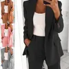 Mulheres ternos blazers misturas mulheres longo vneck escritório senhora jaqueta moda lapela jaqueta fina elegante cardigan feminino manga completa bolso streetwear jaquetas 230906