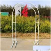 Party Dekoration Bogen Hochzeit Hintergrund Stand Braut Dusche Blume Schmiedeeisen Hintergrund Doppel Pole Gebogene Outdoor D Drop Liefern Dhruj