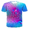 T-shirts pour hommes automne 3DT pour hommes à manches courtes mode intéressante motif coloré t-shirt hommes col rond lâche Streetwear