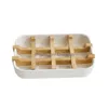 Tvålrätter Creative Modern Simple Badrum Anti Slip Bamboo Fiber Dish Tray Holder 13.2x8.5x2.5cm June23 Drop Delivery Home Garden DH0VE