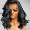 Black Hair Body Wave Lace Front Wigs Synthetic Wigs without Bangs for Women