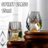 نبيذ أكواب نبيذ فاخرة من الزجاج الفودكا الزجاجي sake shochu glass بار رصاصة الزجاج المسكرات المزدوجة السفلية الذهب رقائق الشاي كوب الشاي الراقية 230905