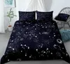 Conjuntos de cama estrelas conjunto céu noturno crianças meninas meninos capa de edredão azul escuro casa têxteis galáxia roupas de cama homens mulheres colcha macia 230906