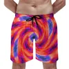 Mäns shorts Fire Storm Board Quality Beach Abstract Print Elastic Midje Pants Overize