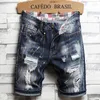 Jeans pour hommes 2023 Arrivées Summer Shorts peints Lavage Vintgae Cargo Denim Mode Hip Hop Coton Trou déchiré