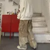 Mężczyzn Pants houzhou workowate czarny ładunek dla mężczyzn Khaki spodnie męskie mężczyzna luźne luźne jesień japońskie japońskie streetwear hip hop retro 230906