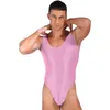 Body Shapers pour hommes Mens Pool Party Maillots de bain Formation Natation Yoga Danse Fitness Lingerie Body Gymnastique Maillot de bain Brillant Dos nu