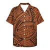 Men's Casual Shirts 2023 Summer Suitable For Tourism Loose Short-Sleeved V Neck Tattoo Print Mens Designer Clothes