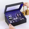 Watch Winders Luxe automatische watchwinder box met led-licht Elektrische watchwinders Mechanisch roterende horloges opbergdoos vitrine 230906