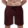 Erkek Şort Kırmızı Polka Dotlar Kurulu Yaz Retro Baskı Spor Sörf Plajı Kısa Pantolon Hızlı Kuru Hawaii Grafik Artı Beden Yüzme Sandıkları