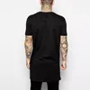 Costumes pour hommes A2547 marque vêtements hommes noir Long T-shirt hauts Hip Hop homme T-shirt à manches courtes décontracté hommes t-shirts pour hommes