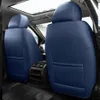 Coprisedili per auto Nappa da 5 pezzi Set completo con airbag in pelle impermeabile Copricuscino per veicoli automobilistici compatibile universale per la maggior parte delle auto -Nero / rosso