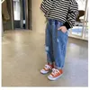 Jeans Children's Pant Spring and Autumn Trousers Korean Edition Wear Boys Ripped 2023 Perforated Pants 230905