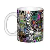 Mugs Winter Norse Warmer Comfortable Two Layer Mexican Sugar Skulls Day Of The Dead Flowers Coffee Mug DIY Ceramic Tea Milk Cup