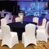 10 pièces housse de chaise de mariage blanche universelle extensible Polyester Spandex élastique housses de siège fête Banquet hôtel dîner fournitures en gros