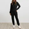 Calças femininas de duas peças Mulheres Tops Set Elegante Macio Confortável Tracksuit para desgaste diário Solto Pulôver Hoodies