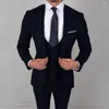 Garnitury męskie pojedyncze piersi 3 sztuki kamizelki kamizelki ślub formalne noszenie nacięte lapy biznesowe Blazer Blazer Tuxedos Terno