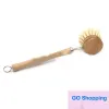 Naturligt trä Långt handtag Pot Brush Kitchen Pan Dish Bowl Washing Cleaning Brush Hushåll Rengöringsverktyg Top