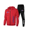 Men's Tracksuits Casual Sports Jacket With Zippered Hood Pants Set Hoodie