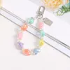 Keychains Creative Love Color Beads Keychain Pendant Peach Heart Armband Accessories Par Bag Decoration