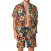 Suits-survêtement masculins Tropical Jungle Men Set Flowers Art Shorts décontractés Fitness Shirt Outdoor Set Summer Trendy Cost Short-Sheeve Plus Size