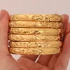 Bangle 8MM 6Pcs/Lot Dubai Gold Bangles for Women Men 24k Color Ethiopian Bracelets African Jewelry Saudi Arabic Wedding Bride Gift 230906