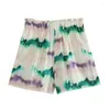 Survêtements pour femmes Mode Vintage Tie Dye Imprimer Summer Set Femmes Outfit 2023 Chemise ample à manches courtes et taille haute Bermuda Shorts Deux