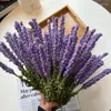 Conjunto de flores decorativas de 10 fios de algodão, crochê acabado, buquê de flores artificiais de lavanda, presente artesanal para amigos, decoração de casa