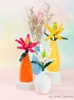 Blocks DIY Building Block Bouquet Toy Home Decoration Plant Flower Assembly Girl Toy Child Gift R230911