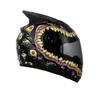 Casques de moto DOT Approuvé Full Face Single Lens Racing Casque Sécurité Forte Résistance Hors Route Noir