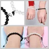 Bracelets de charme Mode Aimant Pairé Couple Bracelet Ensemble Pour Femmes Hommes Conception Unique Modèle De Coeur Perlé Minimaliste Bijoux Cadeau