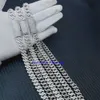 Zuanfa smycken lyxig kubansk halsband 8mm 16 "18" 20 "22" 24 "925 silver kubansk länk halsband vvs diamant moissa lmdi