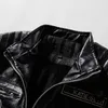 Men's Jackets PU Leather Jacket Men Winter Fleece Slim Motorcycle Leahter Mens Stand Collar Casual Suede Outerwear Man 7XL