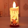 شموع عيد الميلاد تزين ضوء الشمعة LED محاكاة اللهب سانتا كلوز الثلج ليلة 230907