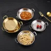 Plates Round Multipurpose Home Anti-Scalding Tableware Kitchen Supplies With Handle Pan Dishes Snack Tray Dessert Plate