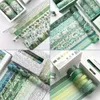 Adhesive Tapes washi tapes green series tape set vintage adhesive Decorative scrapbooking diary stickers DIY Stationery Tape Supplie 2016 2016 230907