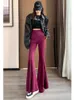 Calças femininas mulheres primavera outono 2023 versão coreana magro leggy hip abraçando cintura alta grande sino-bottoms fishtail na moda hem d4624