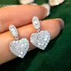 Brincos de garanhão Luowend 18k ouro branco mulheres formas de amor diamantes naturais reais 1 quilate festa de luxo joias personalizáveis