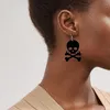 Pendientes colgantes con tema de HALLOWEEN para mujer, tricolor, maíz caramelo, murciélago acrílico con purpurina negra, cubo de Halloween, accesorios espeluznantes