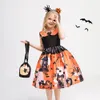 Cosplay Halloween Ghost Festival Costumes Witch Dress for Girls 3 10 Yrs Children Mesh Stage Performance Party Vestidos 230906