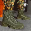 Stivali Fujeak Uomo Stivali tattici militari Autunno Inverno Stivali militari in pelle impermeabili Desert Safty Scarpe da lavoro Stivaletti da combattimento 230907