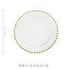 Plates European Glass Pearl Gold Inlay Dishes Steak Plate Salad Wedding Party Event Decoration Tableware Gift