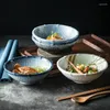 Bowls Weaving Pattern Japanese Style Ceramic Ramen Bowl Tableware Utensils For Kitchen Salad Fruit Soup Noodles